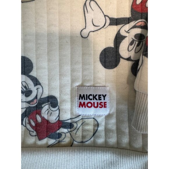 Mickey Mouse Quilted Sweatshirt For Kids Size 5 Disney Beige & Red Design Ribbed - Picture 4 of 5